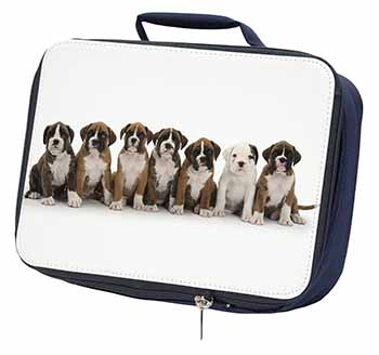 Boxer Dog Puppies Navy Insulated School Lunch Box/Picnic Bag