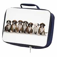 Boxer Dog Puppies Navy Insulated School Lunch Box/Picnic Bag