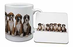 Boxer Dog Puppies Mug and Coaster Set