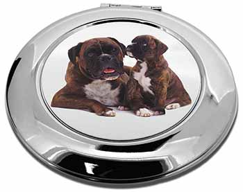 Boxer Dog Puppy Make-Up Round Compact Mirror