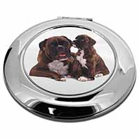 Boxer Dog Puppy Make-Up Round Compact Mirror