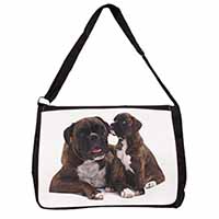 Boxer Dog Puppy Large Black Laptop Shoulder Bag School/College