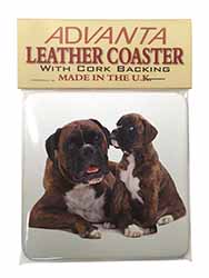 Boxer Dog Puppy Single Leather Photo Coaster