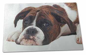 Large Glass Cutting Chopping Board Boxer Dog