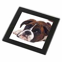 Boxer Dog Black Rim High Quality Glass Coaster