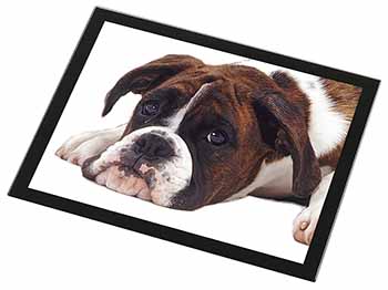 Boxer Dog Black Rim High Quality Glass Placemat