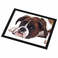 Boxer Dog Black Rim High Quality Glass Placemat