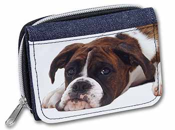 Boxer Dog Unisex Denim Purse Wallet