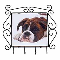 Boxer Dog Wrought Iron Key Holder Hooks