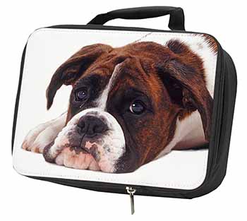 Boxer Dog Black Insulated School Lunch Box/Picnic Bag