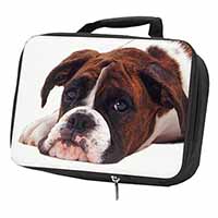 Boxer Dog Black Insulated School Lunch Box/Picnic Bag