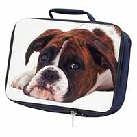 Boxer Dog Navy Insulated School Lunch Box/Picnic Bag