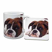 Boxer Dog Mug and Coaster Set