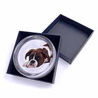 Boxer Dog Glass Paperweight in Gift Box