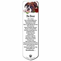 Boxer Dog with Red Rose Bookmark, Book mark, Printed full colour