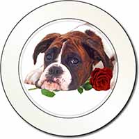 Boxer Dog with Red Rose Car or Van Permit Holder/Tax Disc Holder