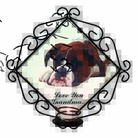 Boxer Dogs Grandma Gift Wrought Iron Wall Art Candle Holder