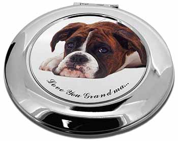 Boxer Dogs Grandma Gift Make-Up Round Compact Mirror