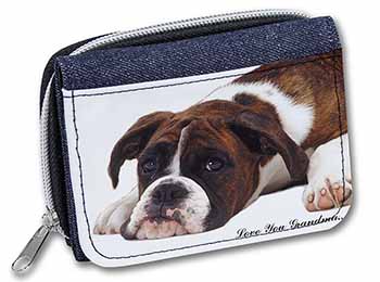 Boxer Dogs Grandma Gift Unisex Denim Purse Wallet