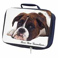 Boxer Dogs Grandma Gift Navy Insulated School Lunch Box/Picnic Bag