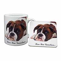 Boxer Dogs Grandma Gift Mug and Coaster Set