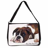 Boxer Dogs Grandma Gift Large Black Laptop Shoulder Bag School/College