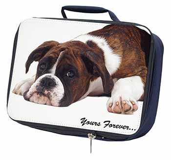 Boxer Dog "Yours Forever..." Navy Insulated School Lunch Box/Picnic Bag