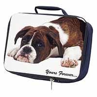 Boxer Dog "Yours Forever..." Navy Insulated School Lunch Box/Picnic Bag