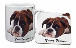 Boxer Dog "Yours Forever..." Mug and Coaster Set