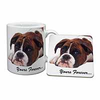 Boxer Dog "Yours Forever..." Mug and Coaster Set