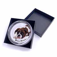 Boxer Dog "Yours Forever..." Glass Paperweight in Gift Box