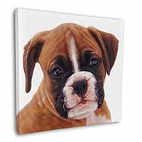 Red and White Boxer Puppy Square Canvas 12"x12" Wall Art Picture Print