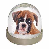 Red and White Boxer Puppy Snow Globe Photo Waterball
