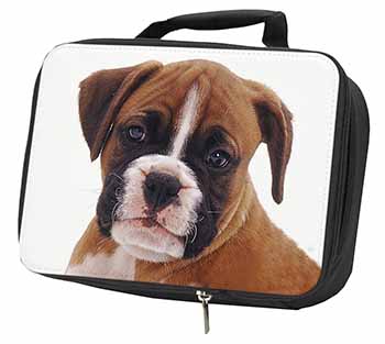 Red and White Boxer Puppy Black Insulated School Lunch Box/Picnic Bag