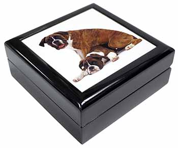 Boxer Dog with Puppy Keepsake/Jewellery Box