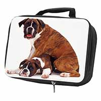 Boxer Dog with Puppy Black Insulated School Lunch Box/Picnic Bag