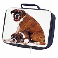 Boxer Dog with Puppy Navy Insulated School Lunch Box/Picnic Bag