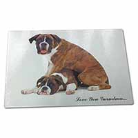 Large Glass Cutting Chopping Board Boxer Dogs 