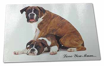 Large Glass Cutting Chopping Board Boxer Dogs 