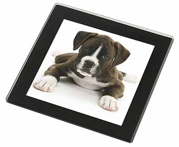 Boxer Dog Black Rim High Quality Glass Coaster