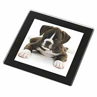 Boxer Dog Black Rim High Quality Glass Coaster