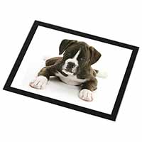 Boxer Dog Black Rim High Quality Glass Placemat