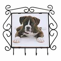 Boxer Dog Wrought Iron Key Holder Hooks