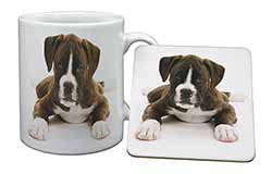 Boxer Dog Mug and Coaster Set