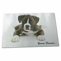 Large Glass Cutting Chopping Board Boxer Dog 