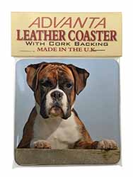 Boxer Dog Single Leather Photo Coaster