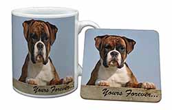 Boxer Dog "Yours Forever..." Mug and Coaster Set