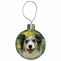 Blue Merle Border Collie Christmas Bauble