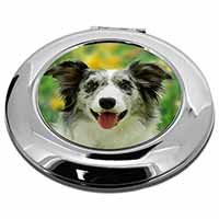 Blue Merle Border Collie Make-Up Round Compact Mirror