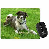 Liver and white Border Collie Dog Computer Mouse Mat